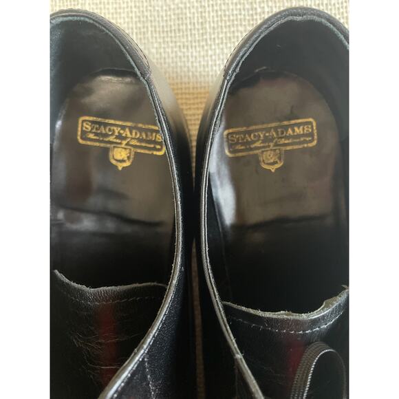 Stacy Adams Madison Black Cap Toe Oxfords, Leather, Tie up, Exc Cond, Men's 14D - Picture 7 of 10